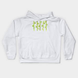 Watercolor Bamboo Pattern - Lime Green Kids Hoodie